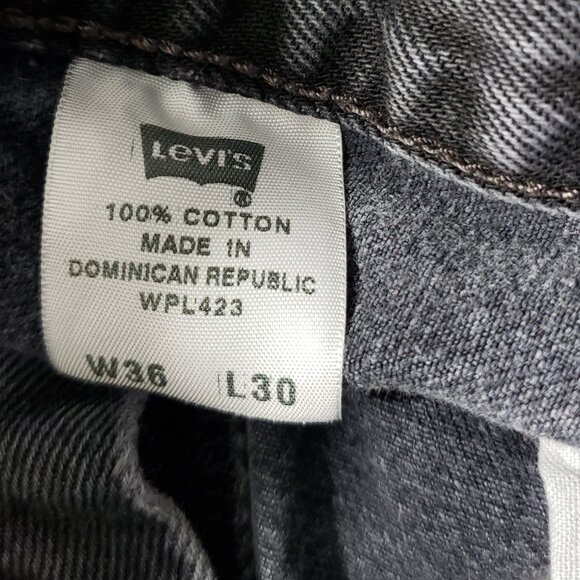 Vintage Levis 501 Black Buttonfly Jeans Straight Leg Men's Actual Size 34X28 - Picture 3 of 5